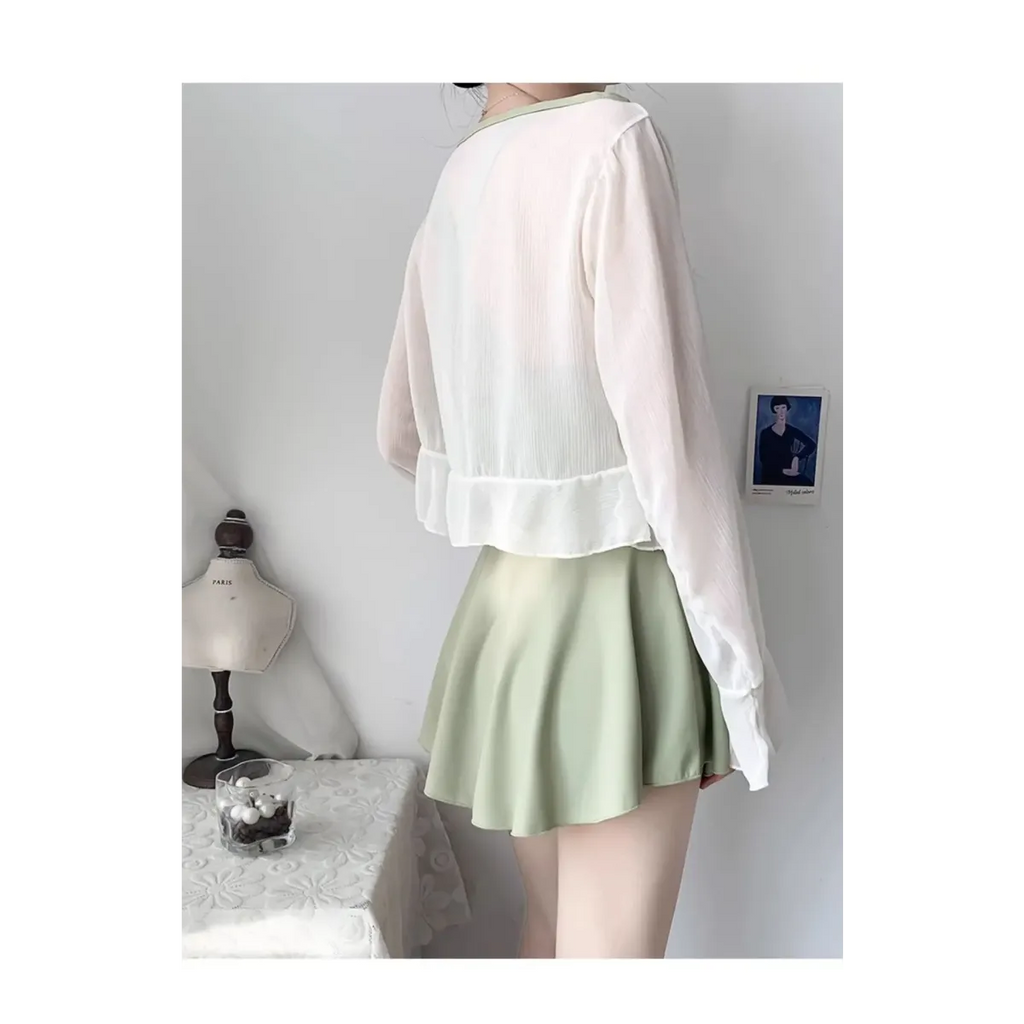 Pleated Cutout Swimsuit Dress – Korean Sexy Summer 2025 Swimwear