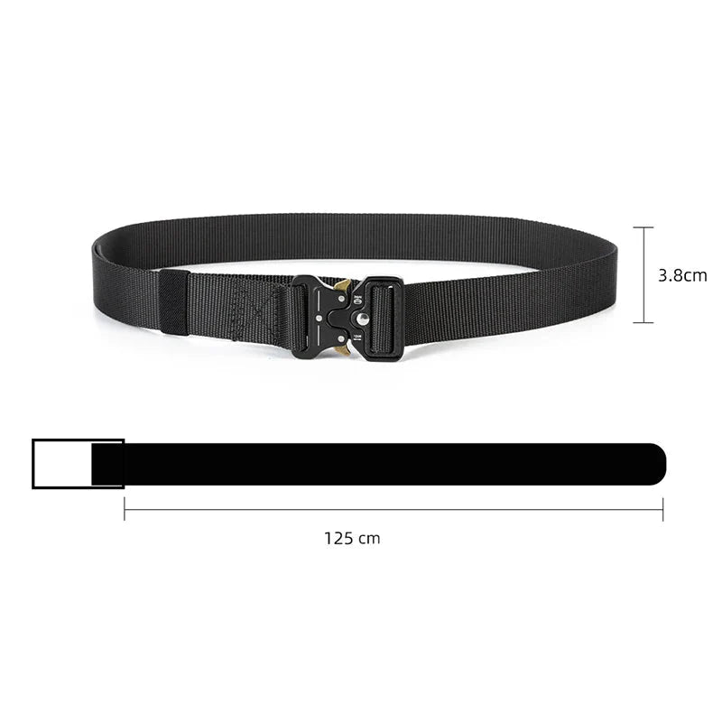 Tactical Quick-Release Military Nylon Belt – Adjustable Canvas Webbing