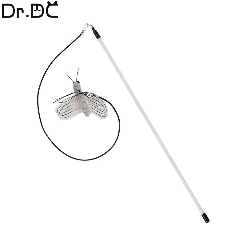 Teasing Cat Toy – Dragonfly Feather Wand with Optional Stick