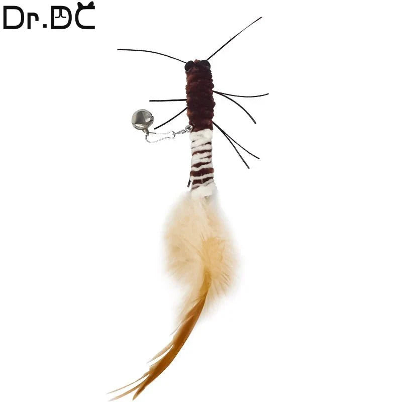 Teasing Cat Toy – Dragonfly Feather Wand with Optional Stick