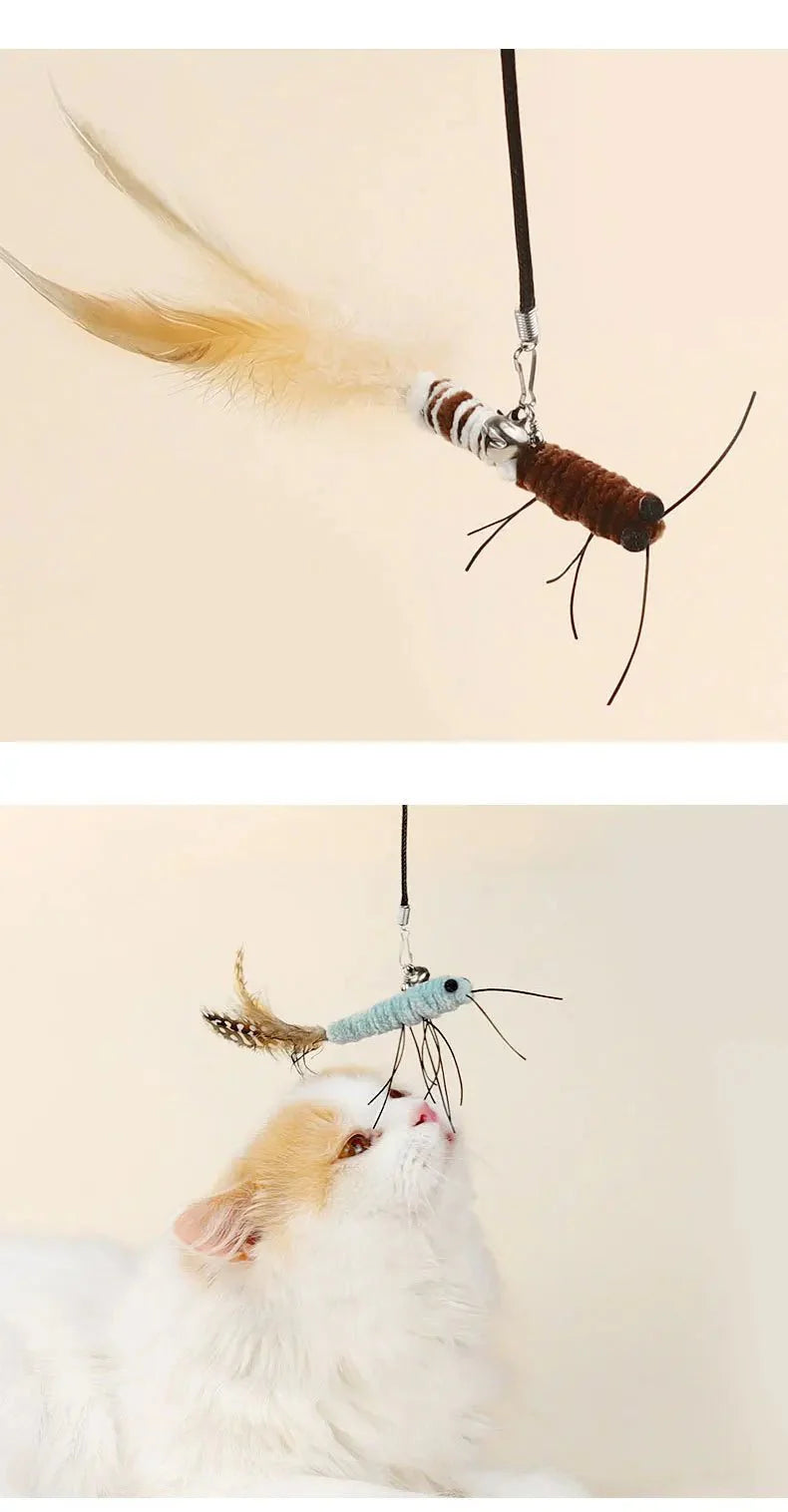 Teasing Cat Toy – Dragonfly Feather Wand with Optional Stick