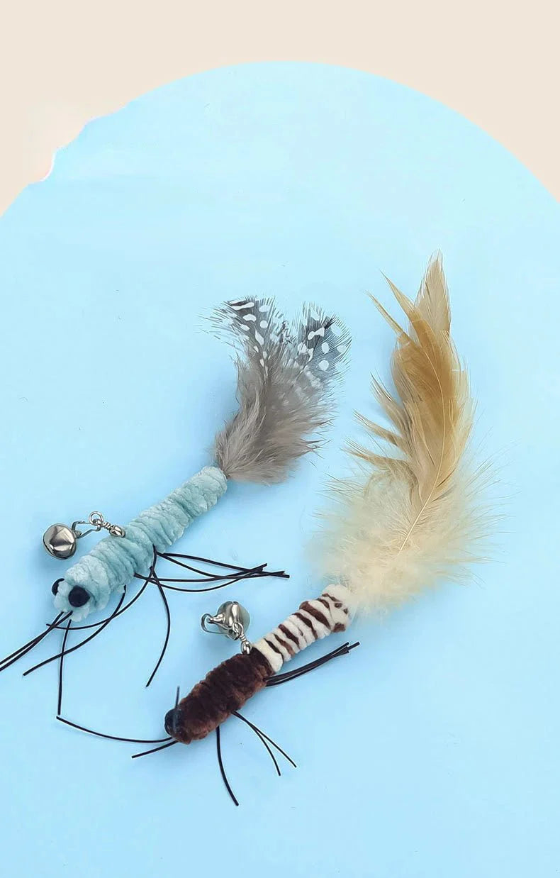 Teasing Cat Toy – Dragonfly Feather Wand with Optional Stick