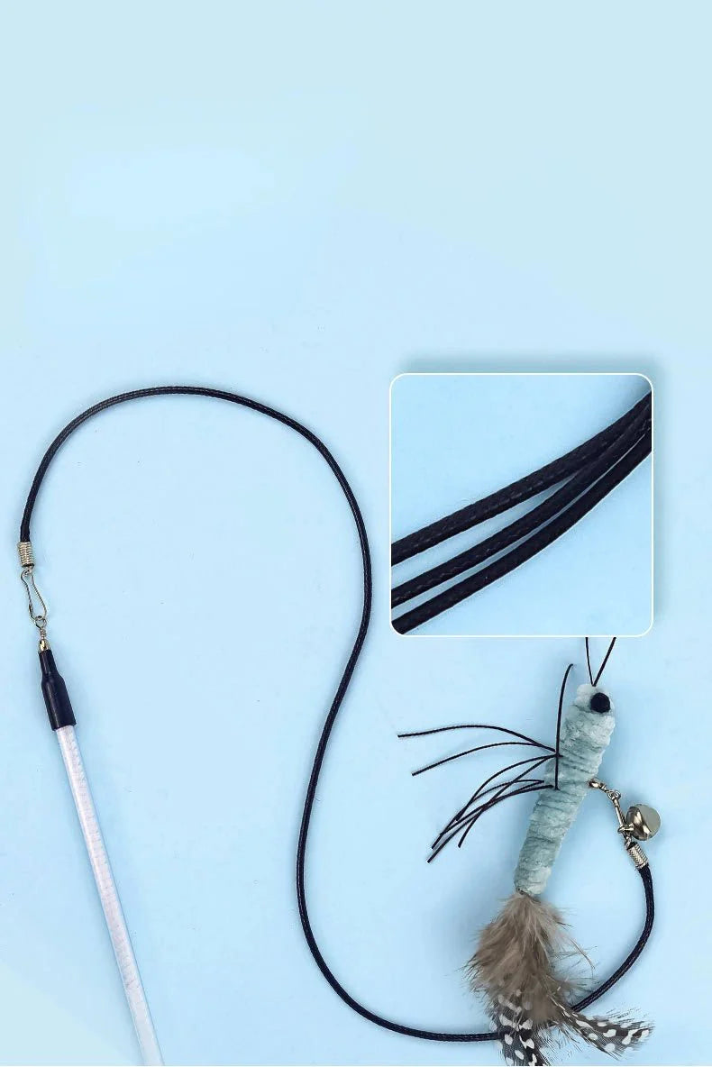 Teasing Cat Toy – Dragonfly Feather Wand with Optional Stick