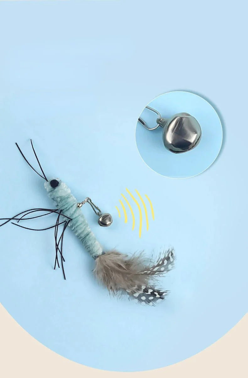 Teasing Cat Toy – Dragonfly Feather Wand with Optional Stick