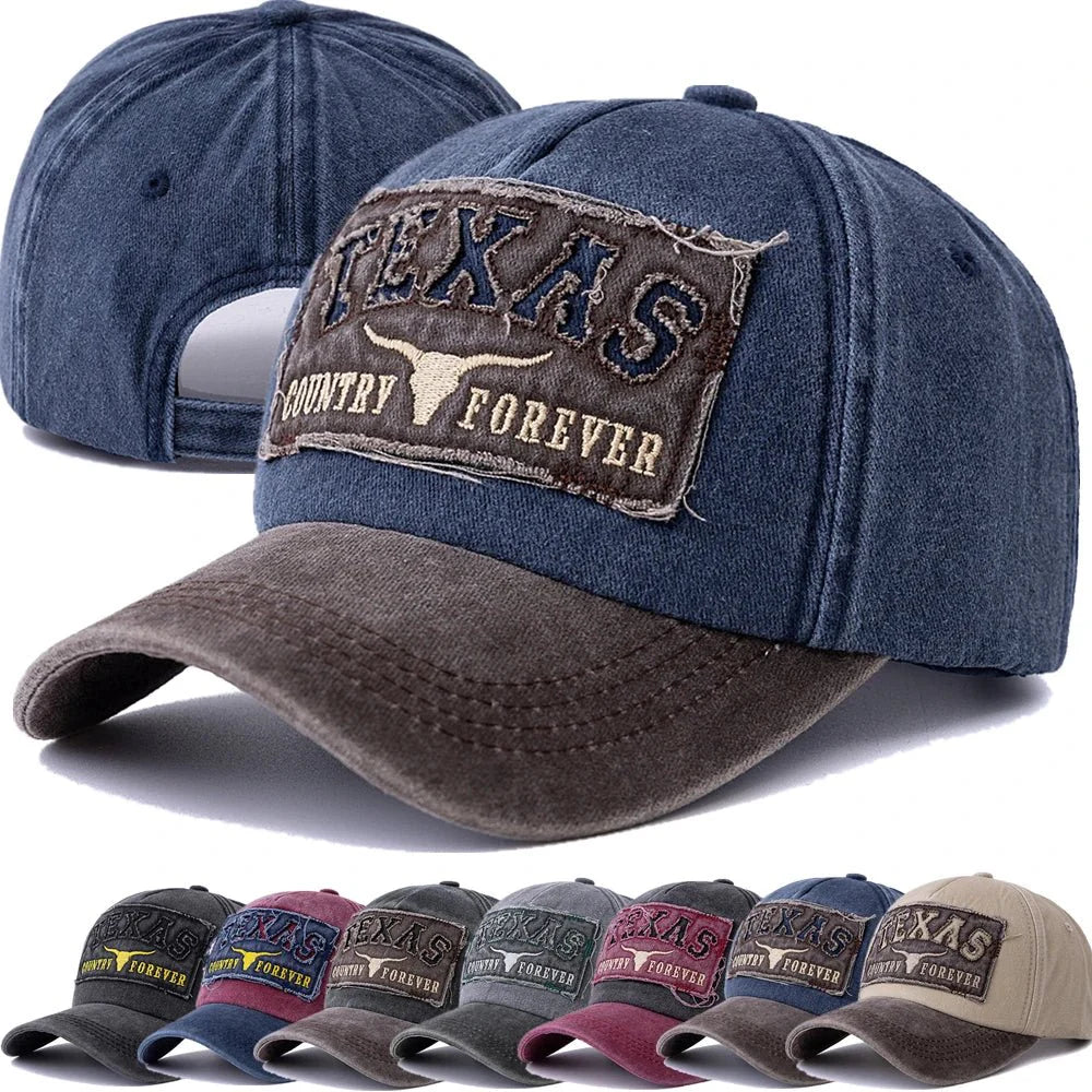 Texas Letter Embroidered Baseball Cap | Vintage Unisex Dad Hat