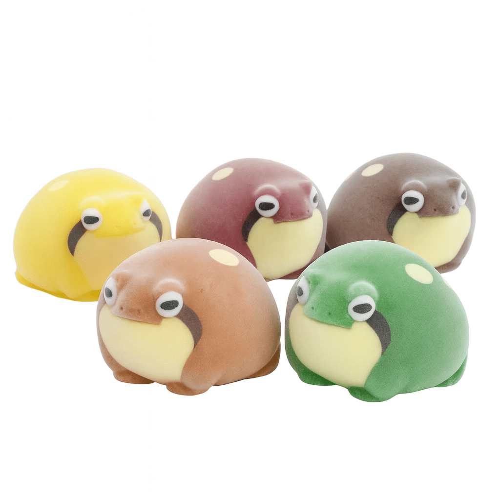 TOY Flocking Frog Gashapon Capsule Toys – Mini Squishy Figurines