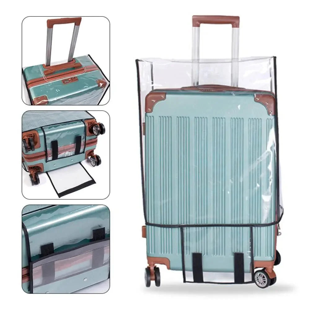 Transparent Waterproof Luggage Cover – Reusable PVC Suitcase Protector