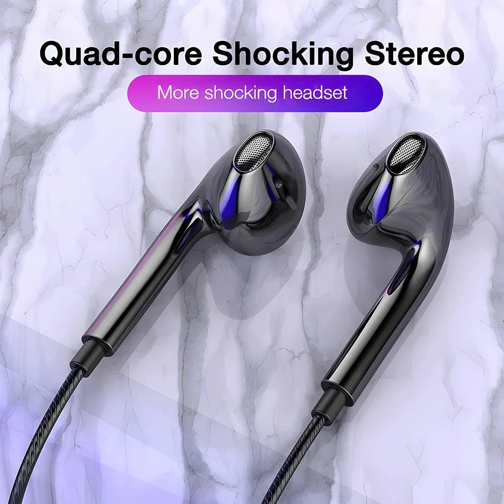 EOENKK Type-C and 3.5mm Wired In-Ear Headphones | Stereo Bass Earbuds with Microphone