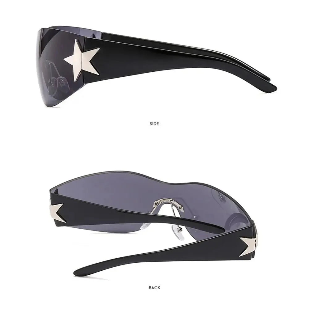 Unisex Punk Sunglasses – Eyewear with Star Decoration