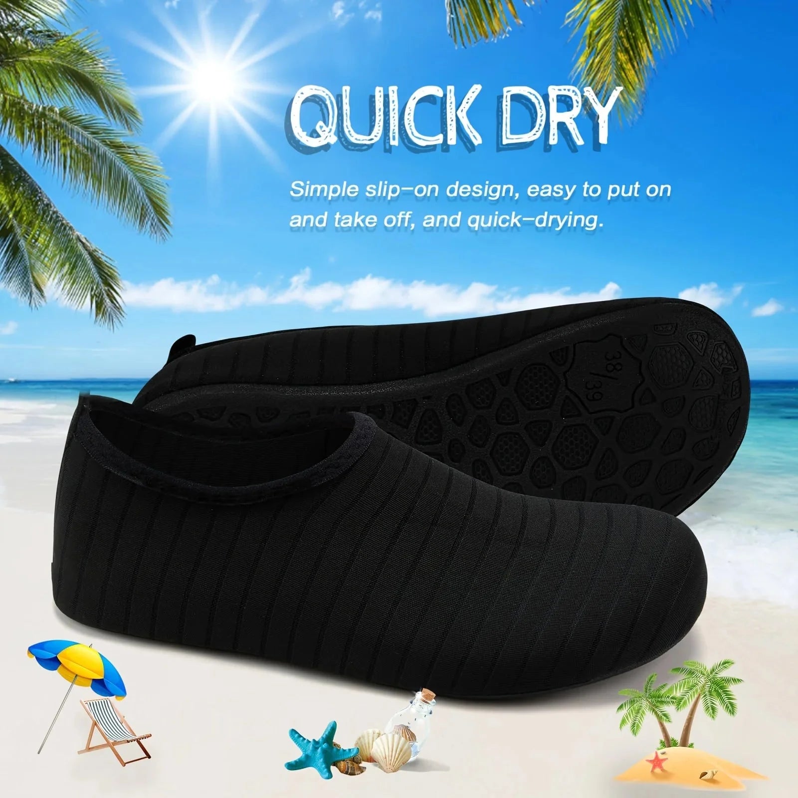 Unisex Quick-Dry Water Shoes – Anti-Slip Barefoot Swim Beach Socks