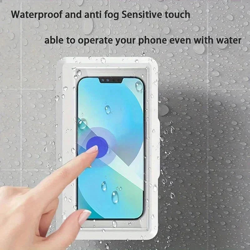 Universal Waterproof Shower Phone Holder – Anti-Fog Wall Mount Case