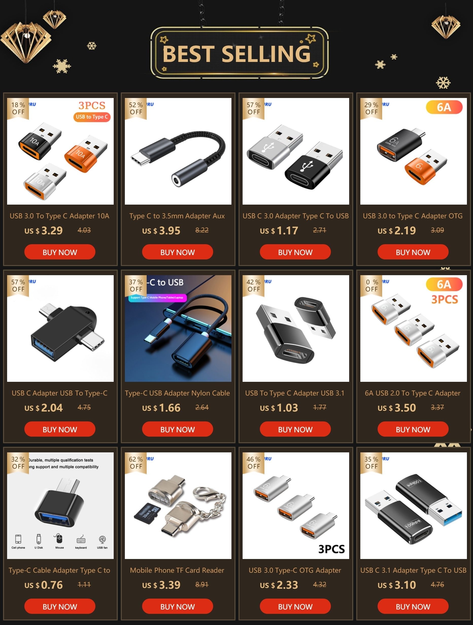 USB to Type-C Adapter – USB 3.0 / 2.0 Male to Type-C Female Converter