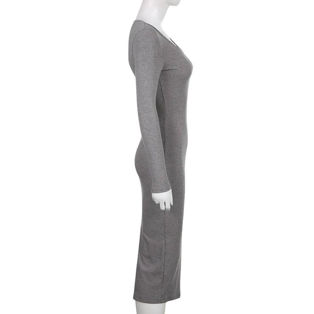 V-neck Knitted Dress