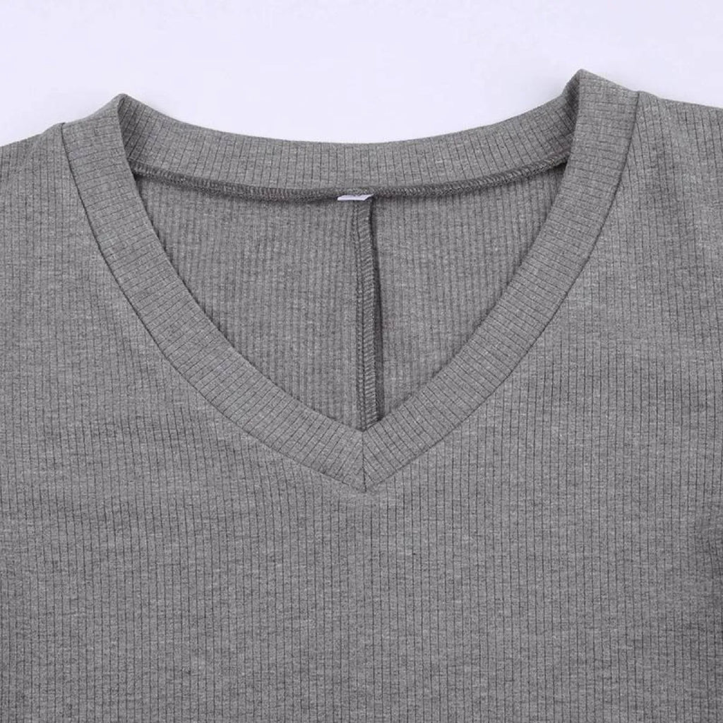 V-neck Knitted Dress
