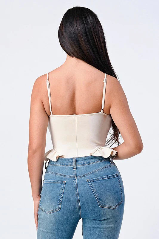 SCUBA SIDE FRILLED CAMI BODYSUIT