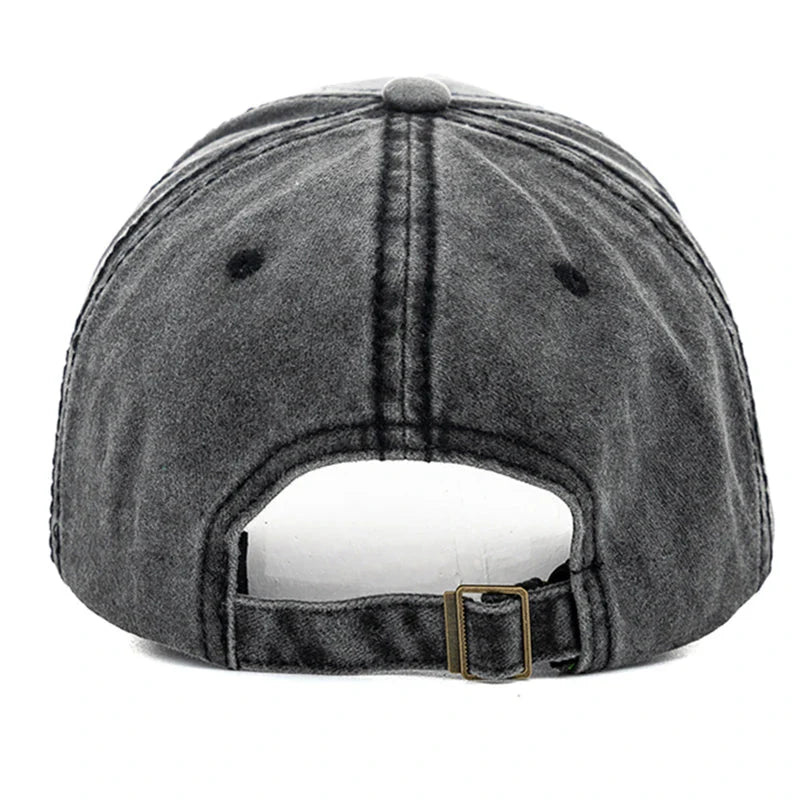 Vintage Letter Embroidery Washed Cotton Baseball Cap | Unisex Adjustable Casual Hat