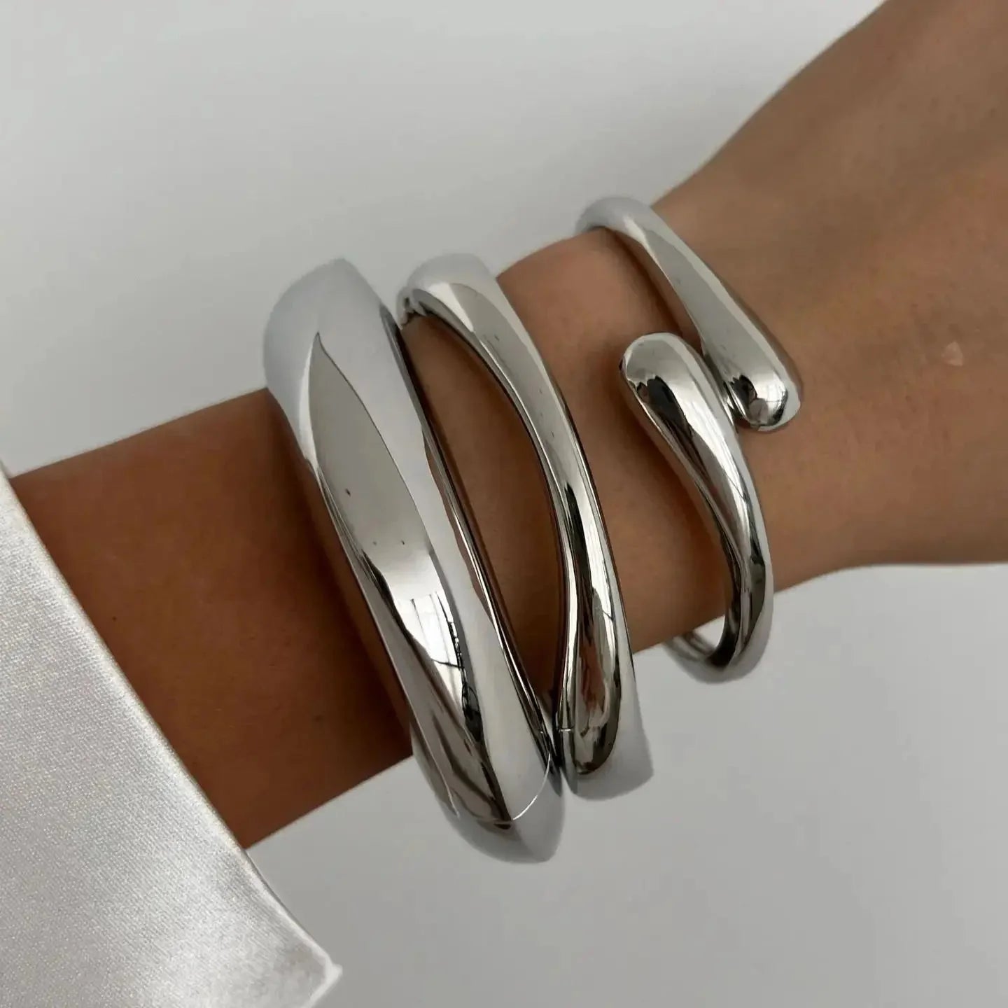 Vintage Punk Quartz Cuff Bangles | Geometric Metal Bracelets for Women and Men