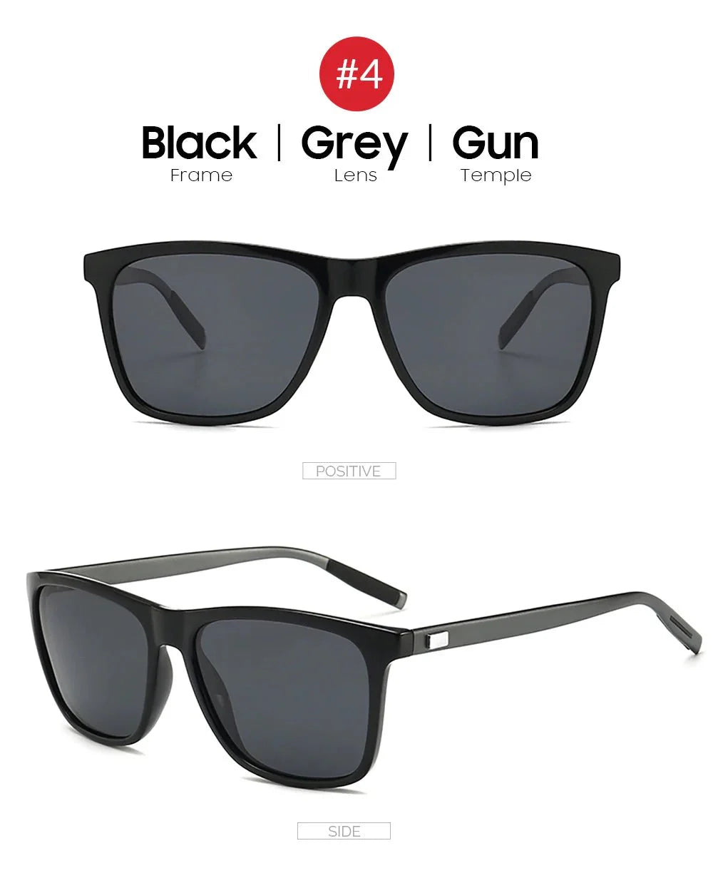 Men’s Polarized Square Sunglasses – UV protection Anti-Reflective Mirror