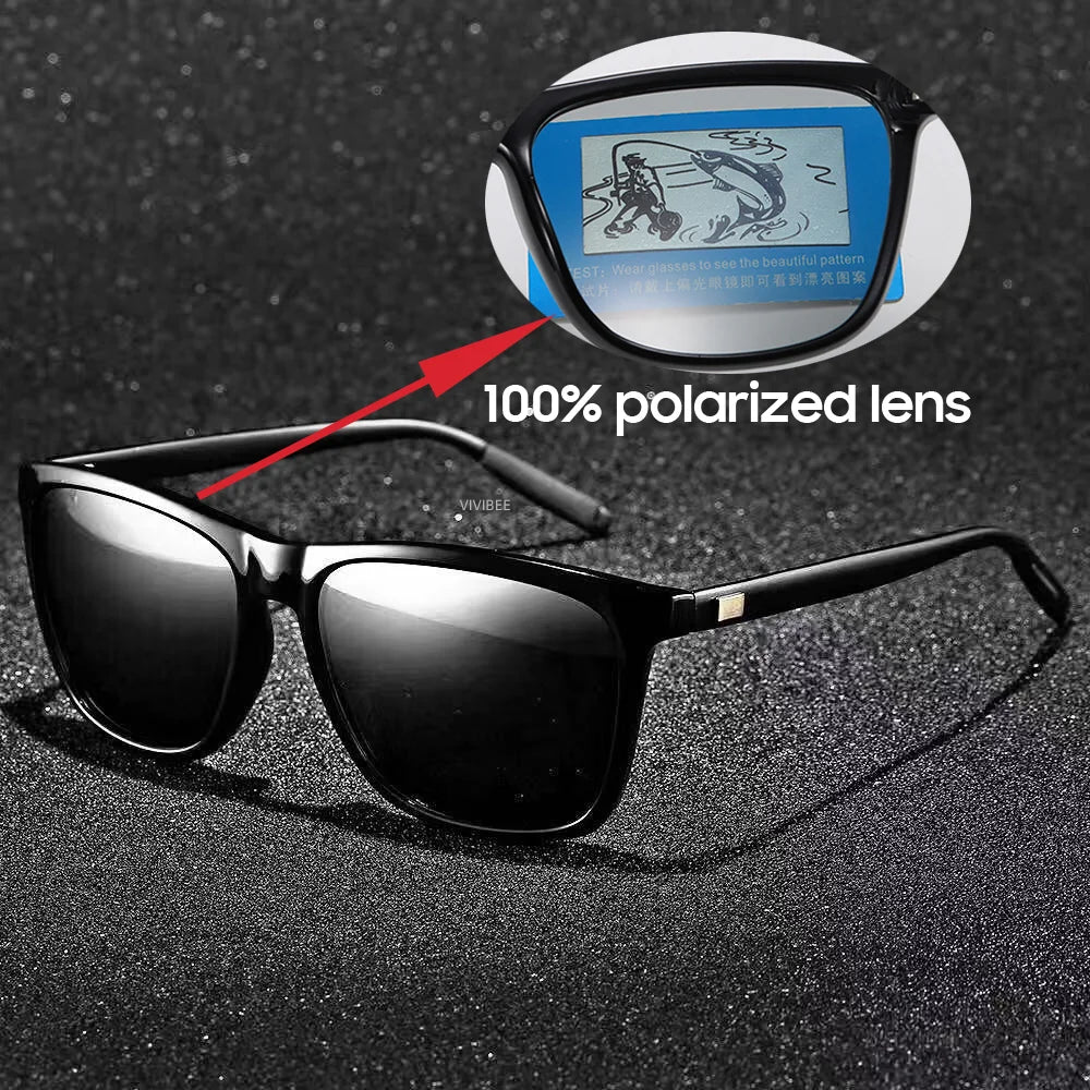 Men’s Polarized Square Sunglasses – UV protection Anti-Reflective Mirror