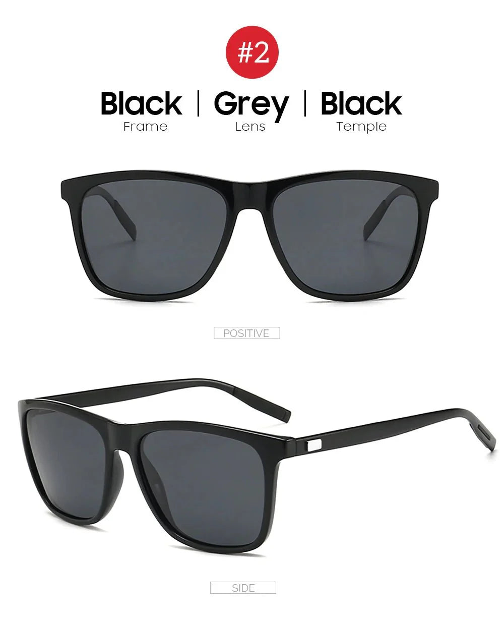 Men’s Polarized Square Sunglasses – UV protection Anti-Reflective Mirror