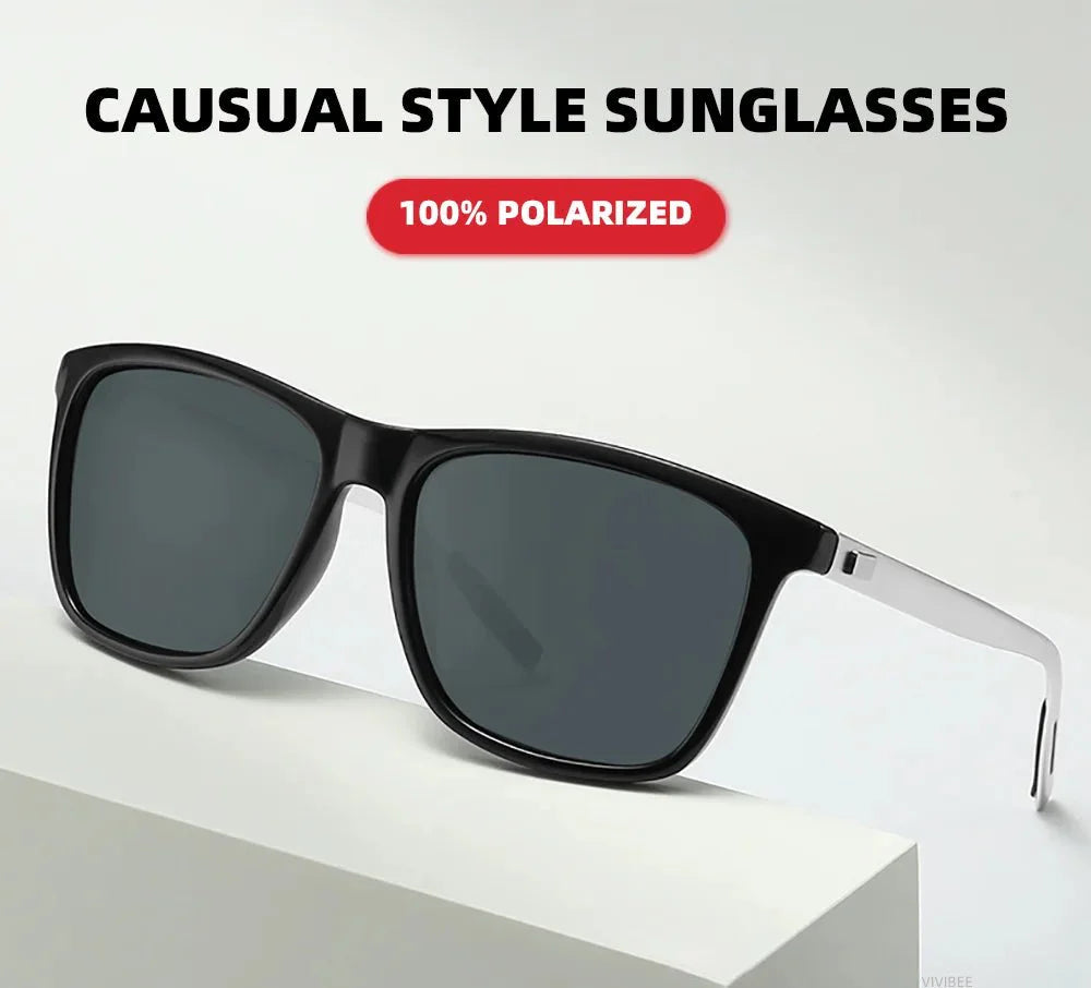 Men’s Polarized Square Sunglasses – UV protection Anti-Reflective Mirror