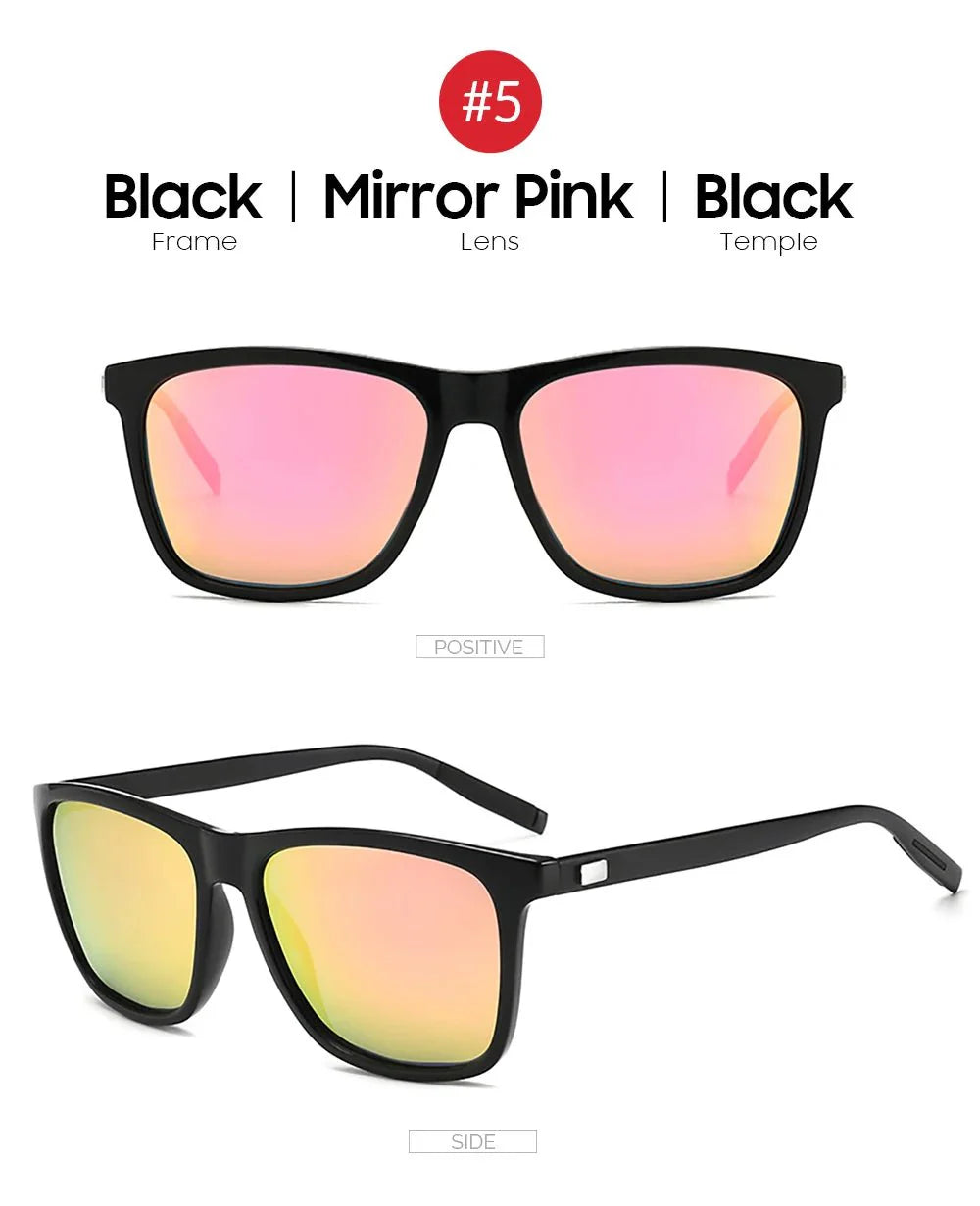 Men’s Polarized Square Sunglasses – UV protection Anti-Reflective Mirror