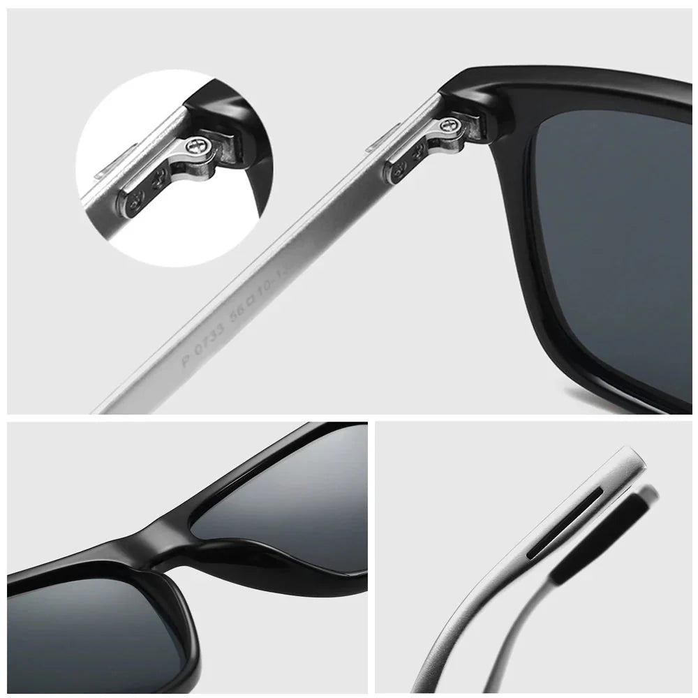 Men’s Polarized Square Sunglasses – UV protection Anti-Reflective Mirror