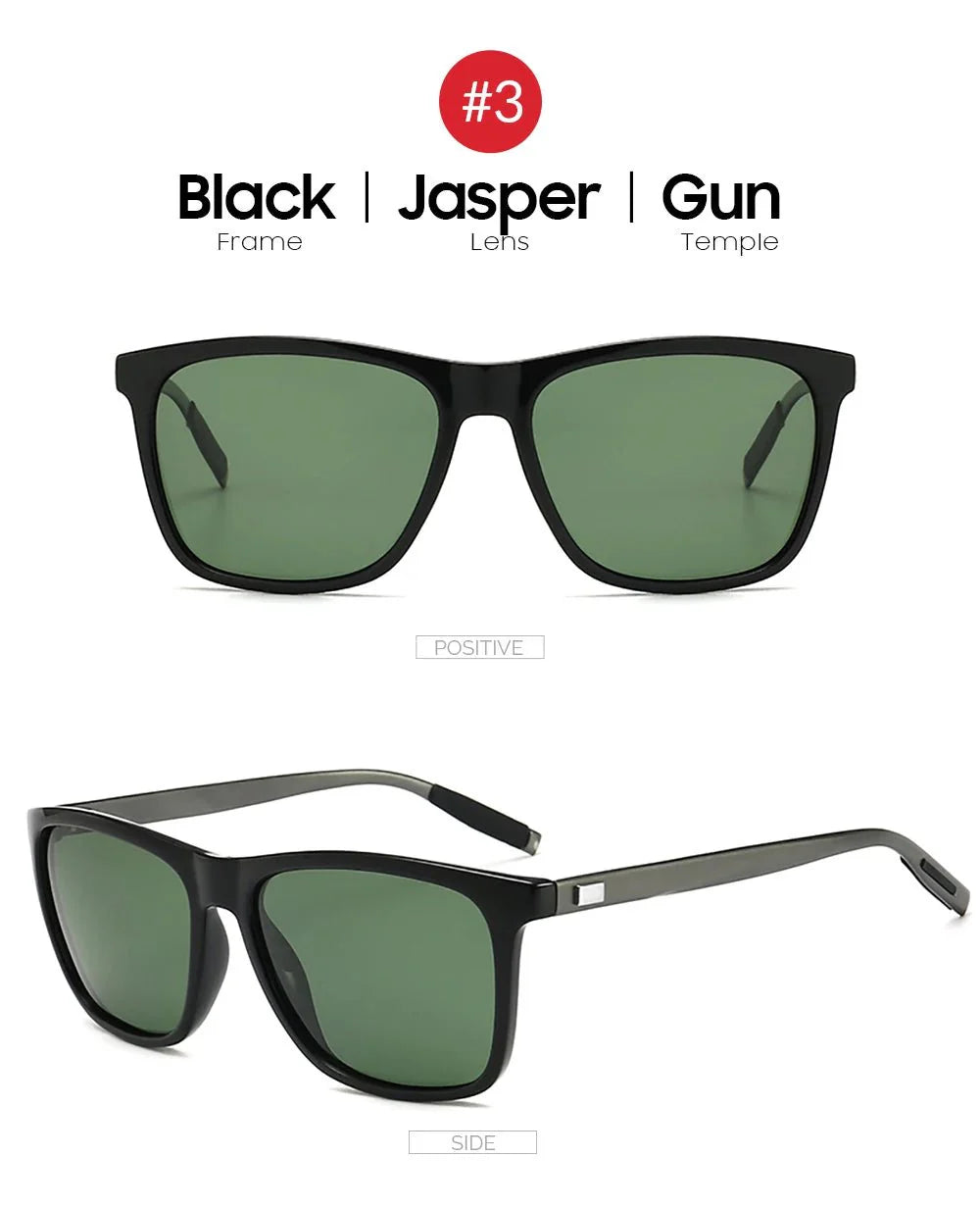 Men’s Polarized Square Sunglasses – UV protection Anti-Reflective Mirror