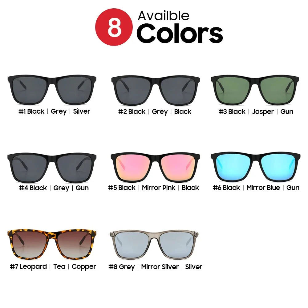 Men’s Polarized Square Sunglasses – UV protection Anti-Reflective Mirror
