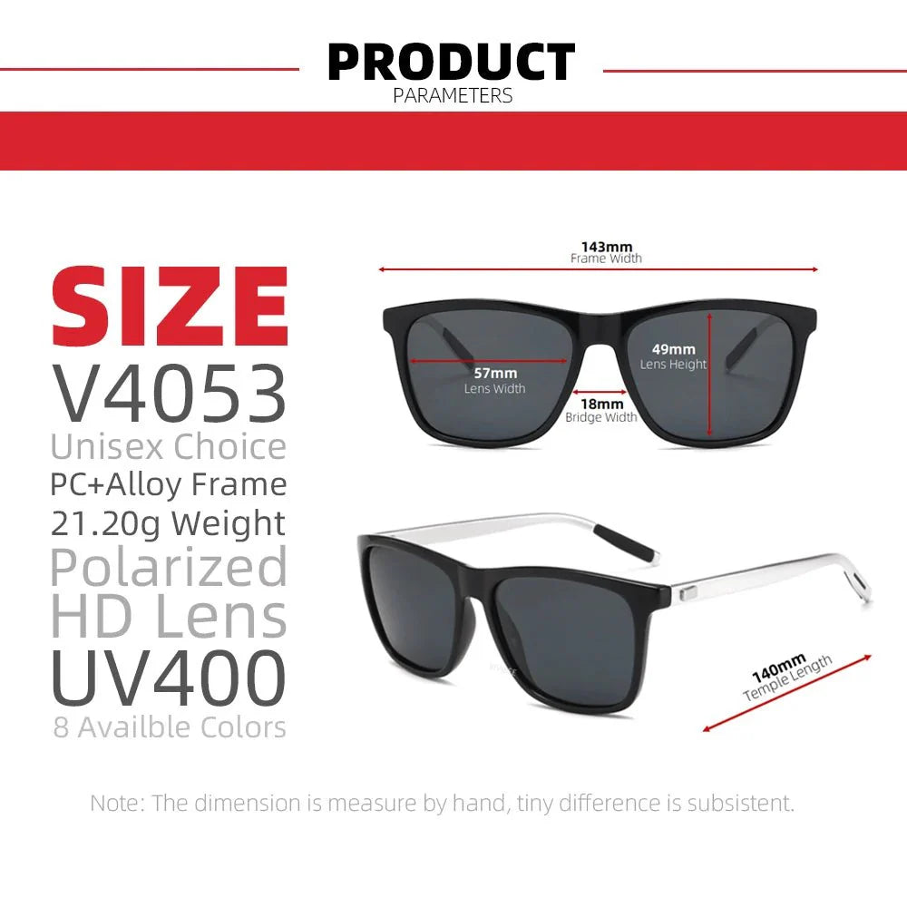 Men’s Polarized Square Sunglasses – UV protection Anti-Reflective Mirror