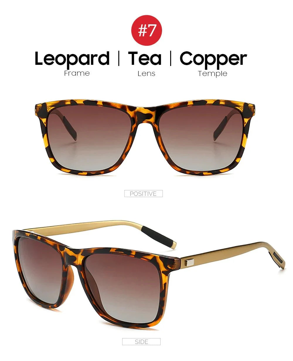 Men’s Polarized Square Sunglasses – UV protection Anti-Reflective Mirror