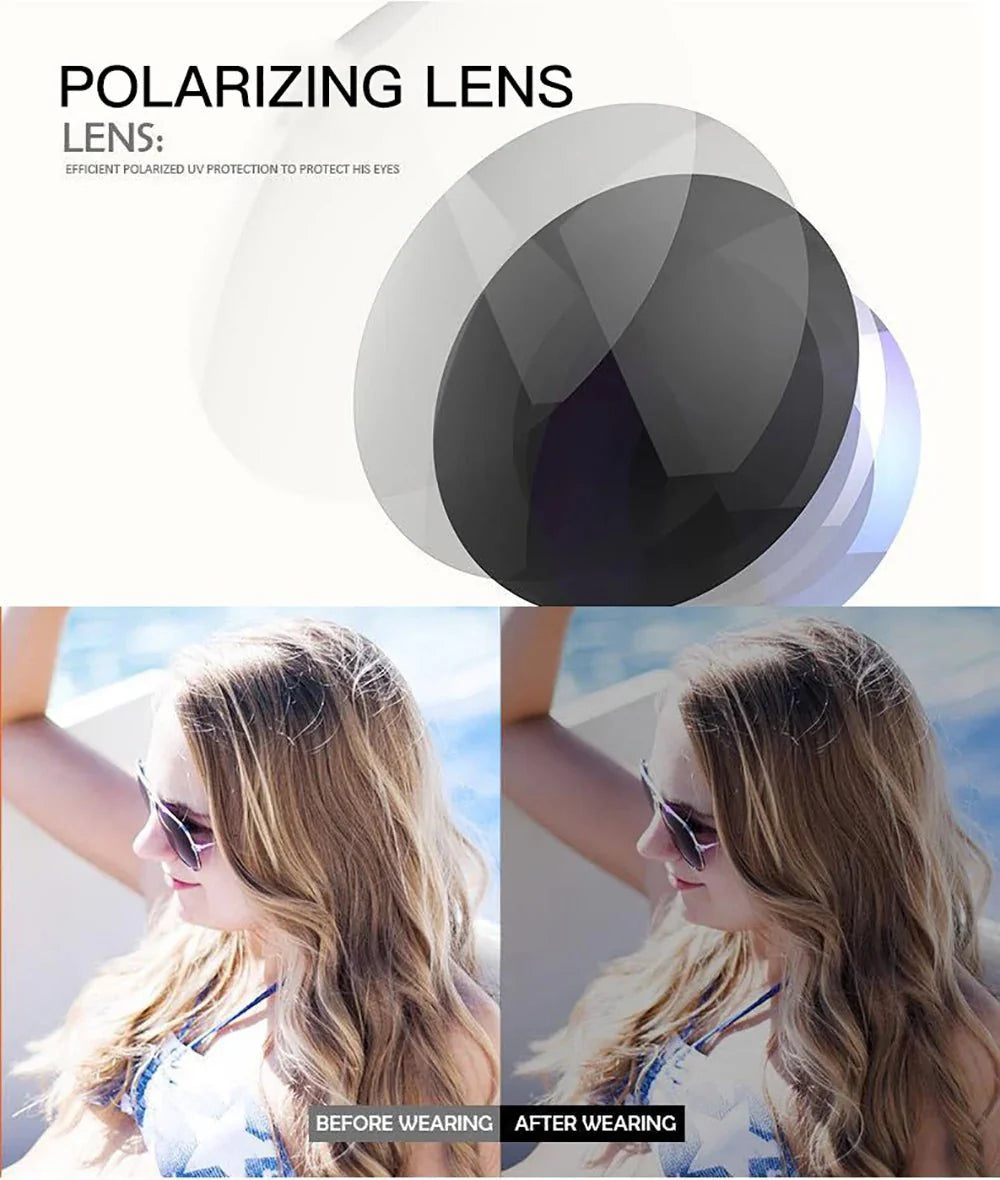 Men’s Polarized Square Sunglasses – UV protection Anti-Reflective Mirror
