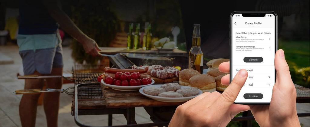 Wireless Bluetooth Meat Thermometer – IP67 Waterproof Probes with LCD Screen & Rechargeable Booster