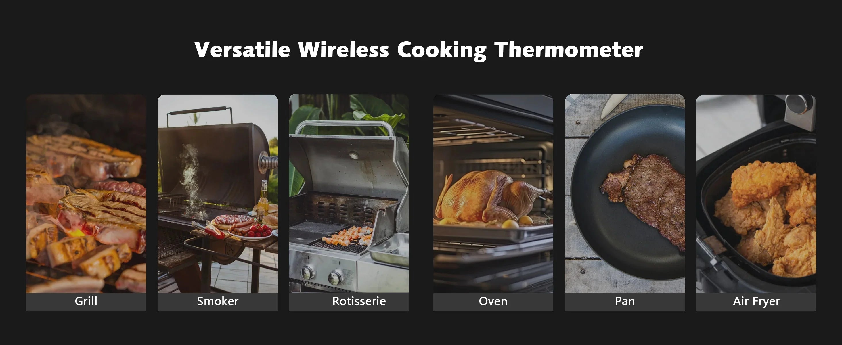Wireless Bluetooth Meat Thermometer – IP67 Waterproof Probes with LCD Screen & Rechargeable Booster