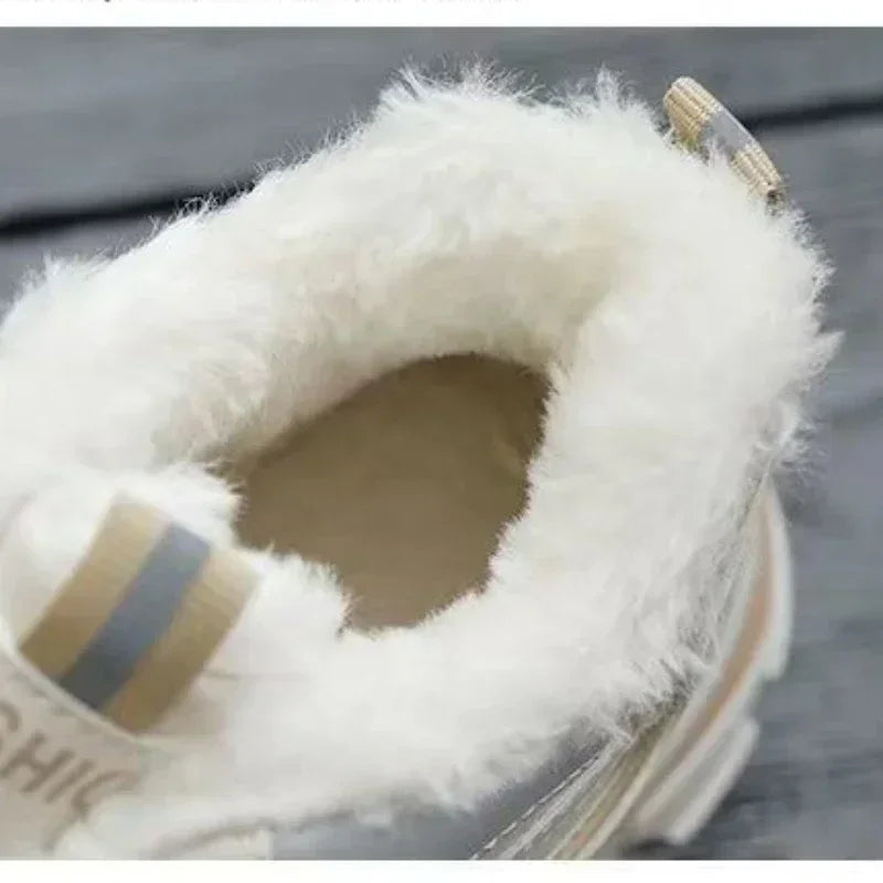 Women's cotton shoes women's suede snow boots sports shoes versatile high top shoes for students