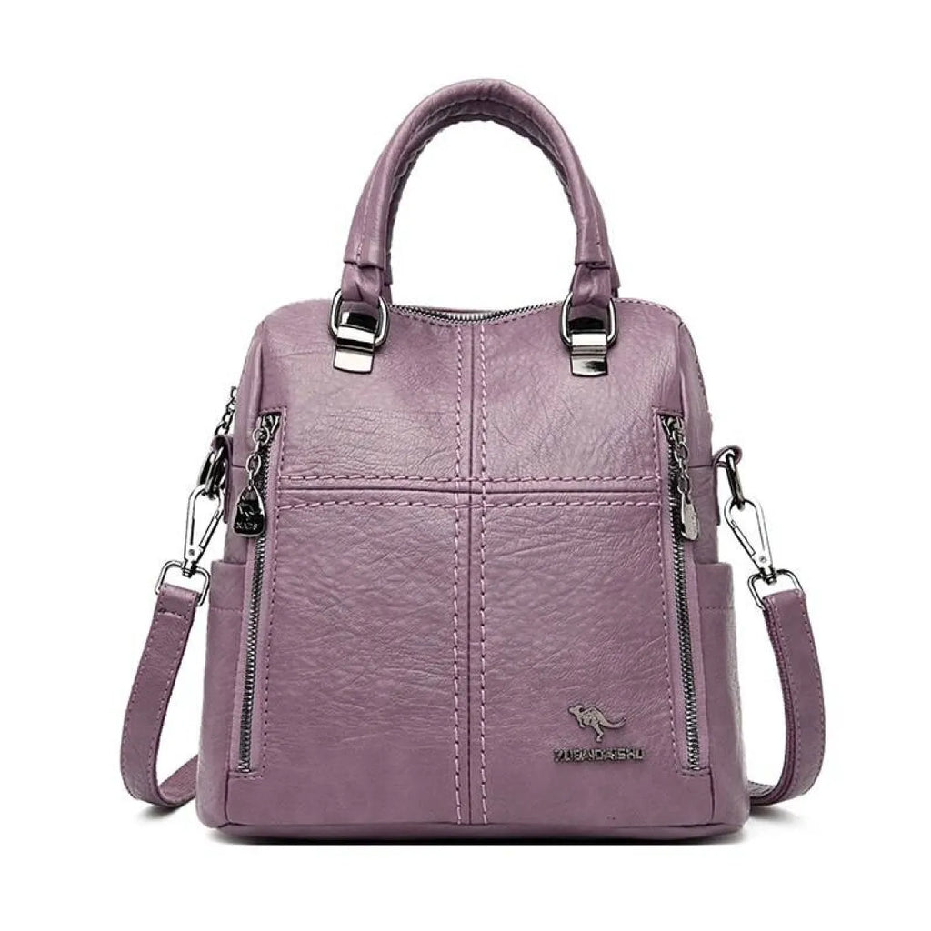 Women's Leather Shoulder Backpack