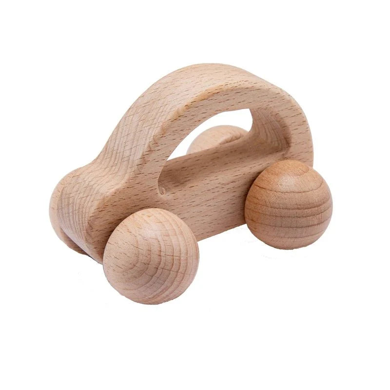 Wooden Baby Rattles Set – Beech Wood Teether Musical Montessori Toy