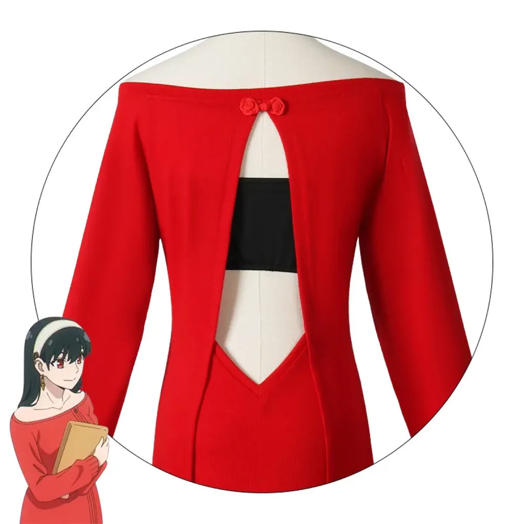Yor Forger 'Thorn Princess' Cosplay - Sexy Red Sweater Dress